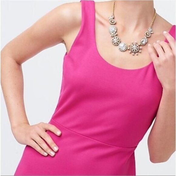 J. Crew A-Line Sleeveless Dress in Bright Pink Berry Size M - Picture 5 of 12